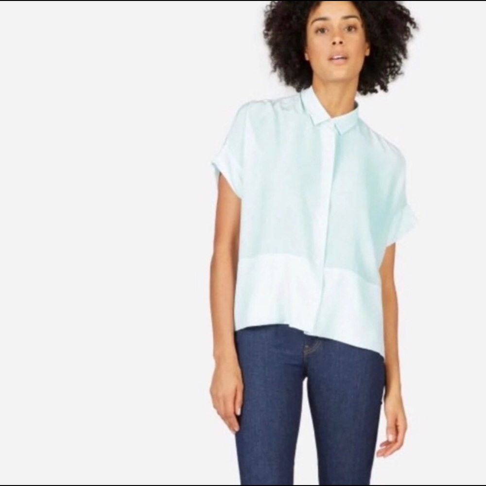 Everlane Clean Silk Short-Sleeve Square Shirt